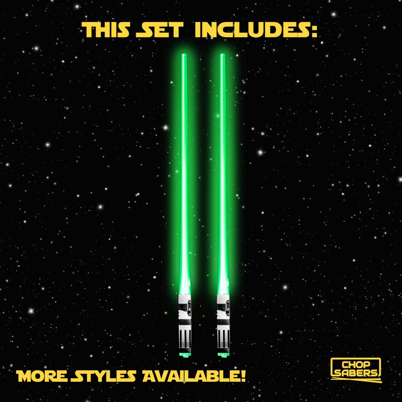 ChopSabers Sabers Chop Lightsaber Led Light Up Chopsticks 1 Pair Skywalker Green - Image 3